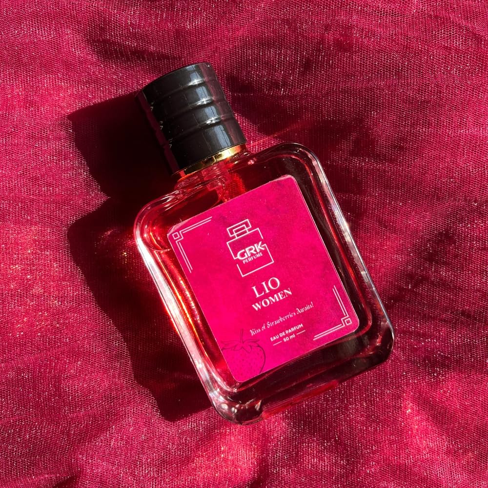 GRK Perfume Lio Women Eau de Parfum, 50ml, Unisex Fragrance with Strawberry, Jasmine, and Musk Notes - packaging