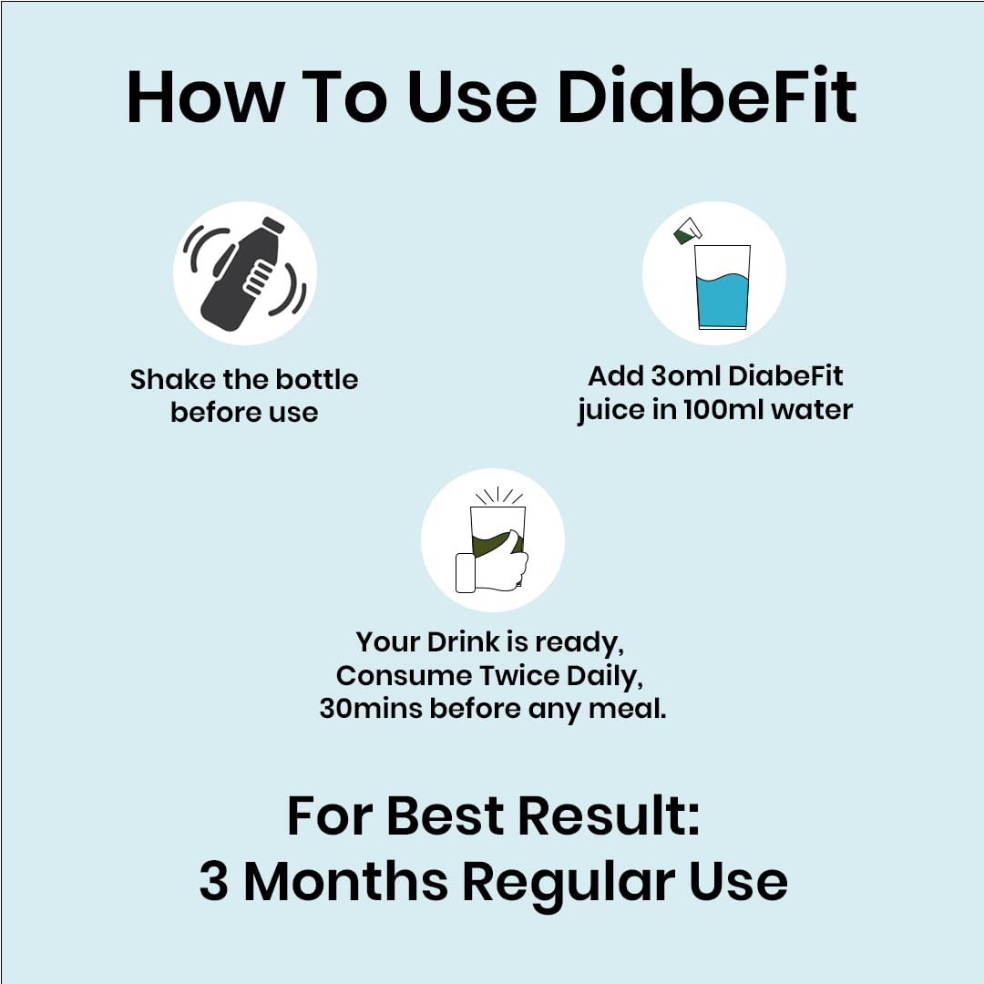 GROWFITZ Diabefit Herbal Juice 1L, Karela & Amla Blend, No Added Sugar, Dietary Supplement - ingredients panel