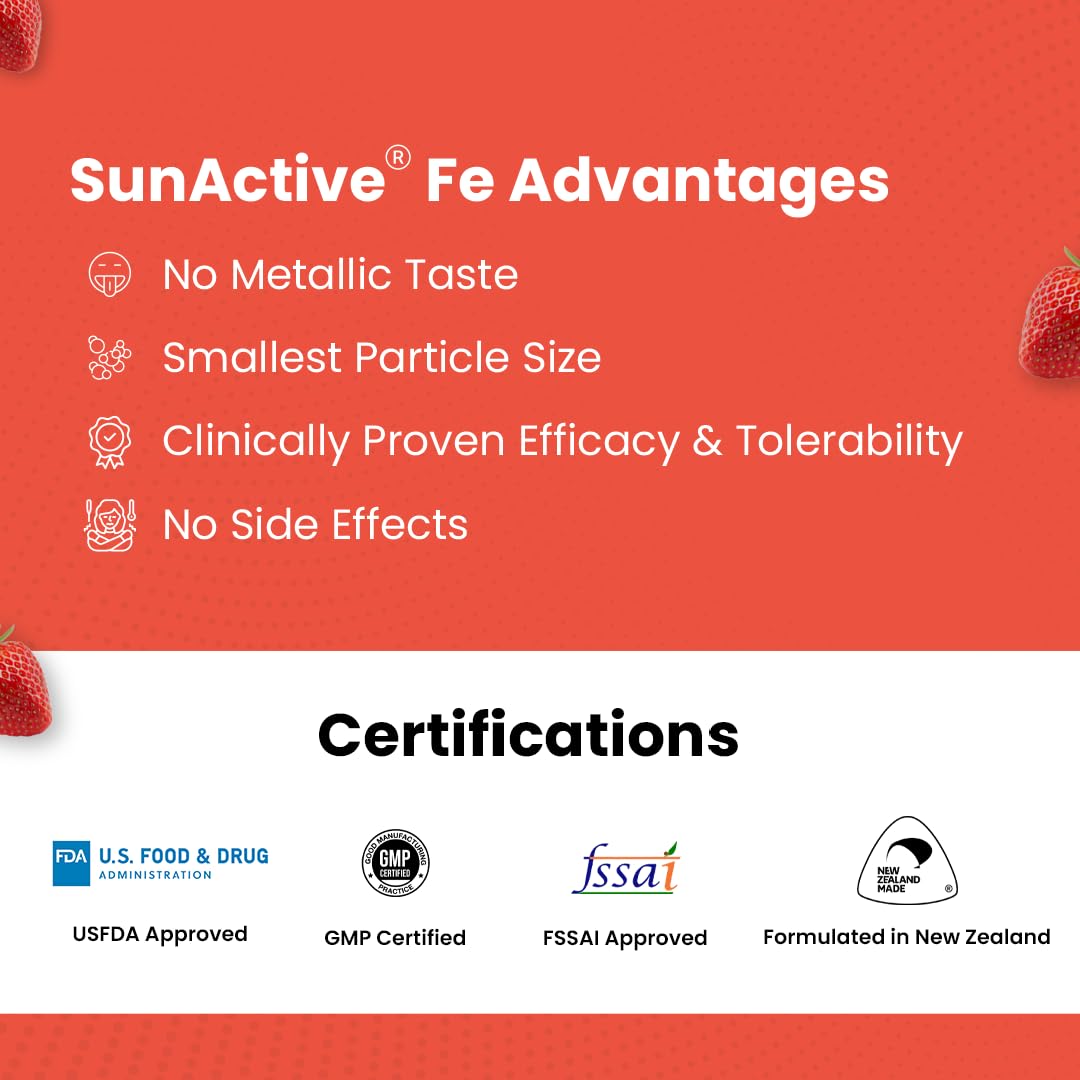 Gytree Iron Gummies with SunActive Fe, Mineral Supplement, 30 Gummies per Pack - ingredients panel