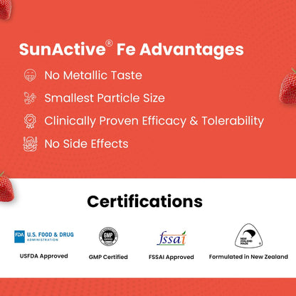 Gytree Iron Gummies with SunActive Fe, Mineral Supplement, 30 Gummies per Pack - ingredients panel