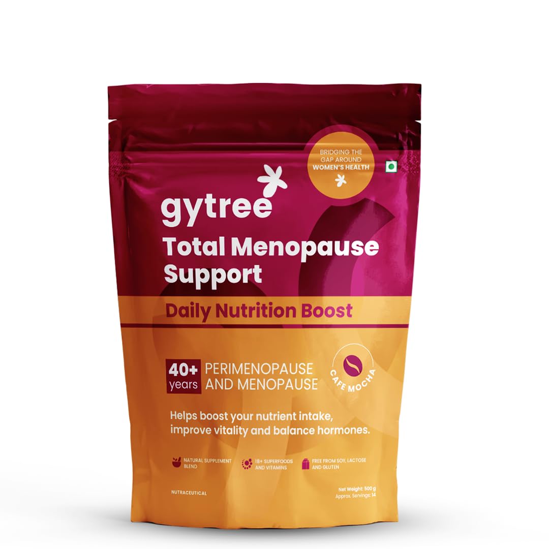 Gytree Menopause Protein Powder Vegan Dual Plant-Based Protein 26g per Serving Cafe Mocha Flavor 500g