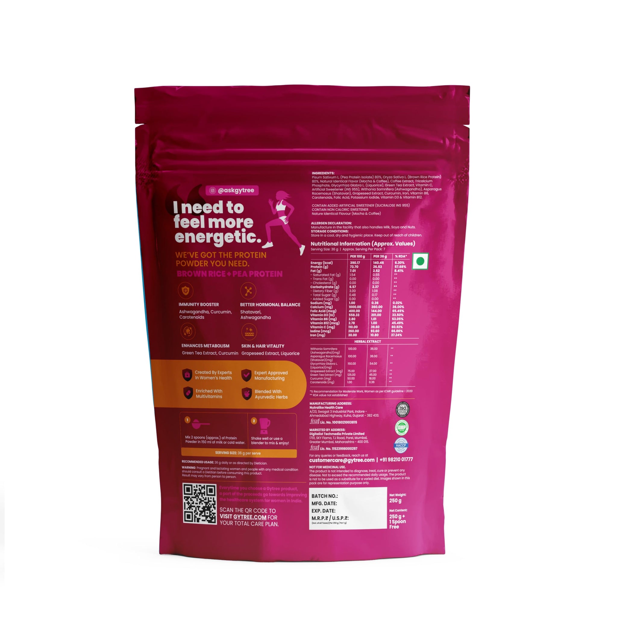 Gytree Plant-Based Protein Powder for Women, Vegan Protein Supplement, 24g per Serving - in use (17)