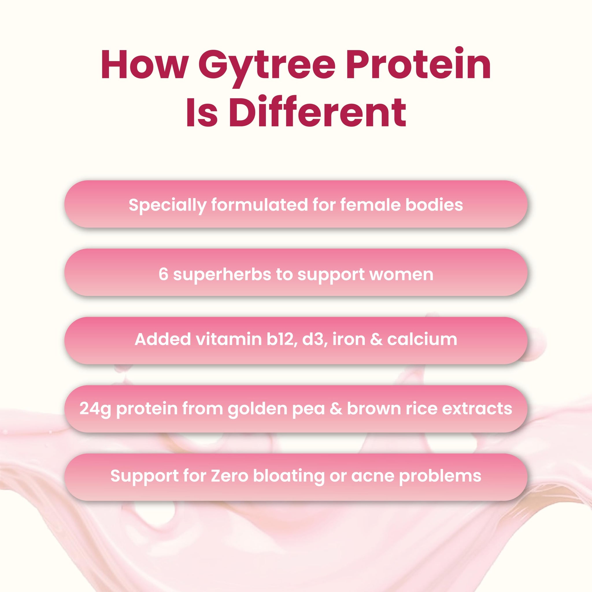 Gytree Plant-Based Protein Powder for Women, Vegan Protein Supplement, 24g per Serving - front view