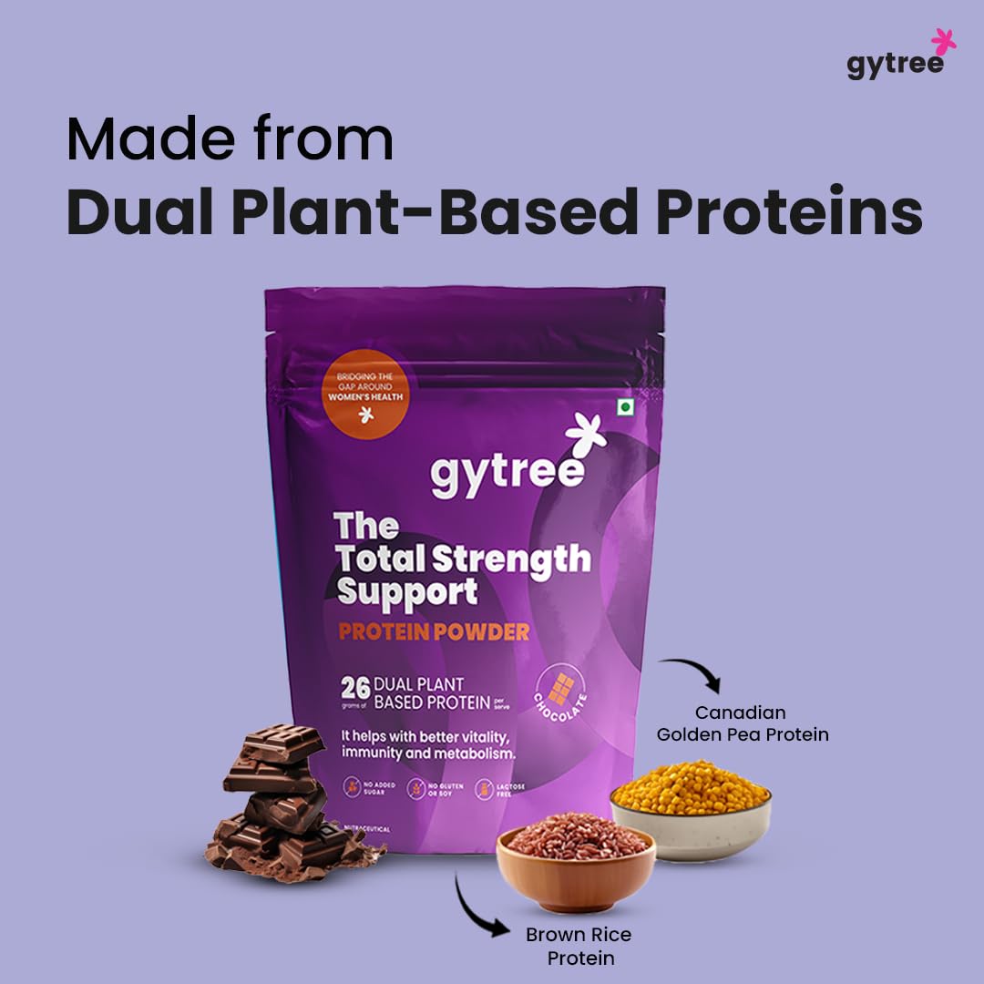 Gytree Plant-Based Protein Powder for Women, Vegan Protein Supplement, 24g per Serving - back view (36)