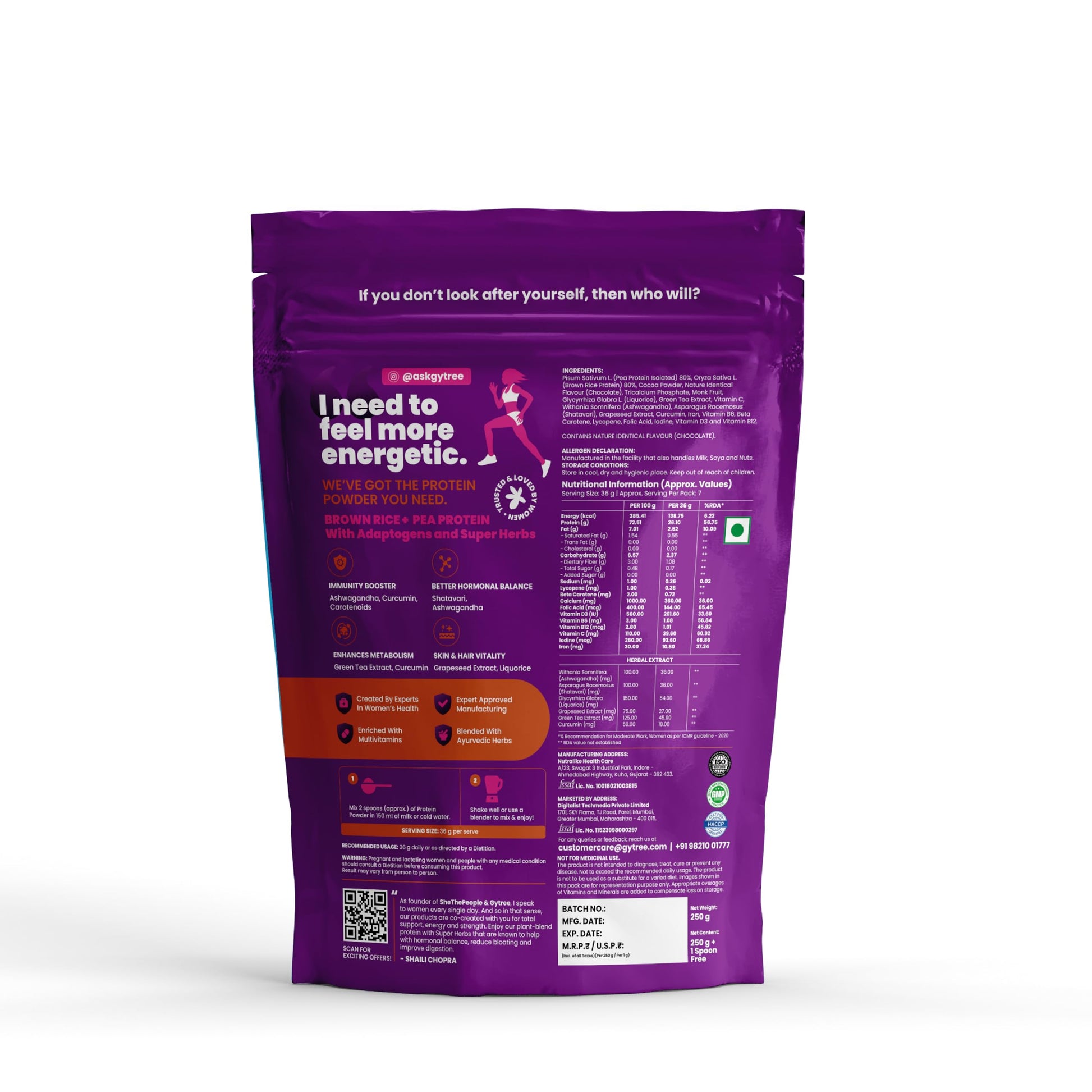 Gytree Plant-Based Protein Powder for Women, Vegan Protein Supplement, 24g per Serving - size and scale (41)