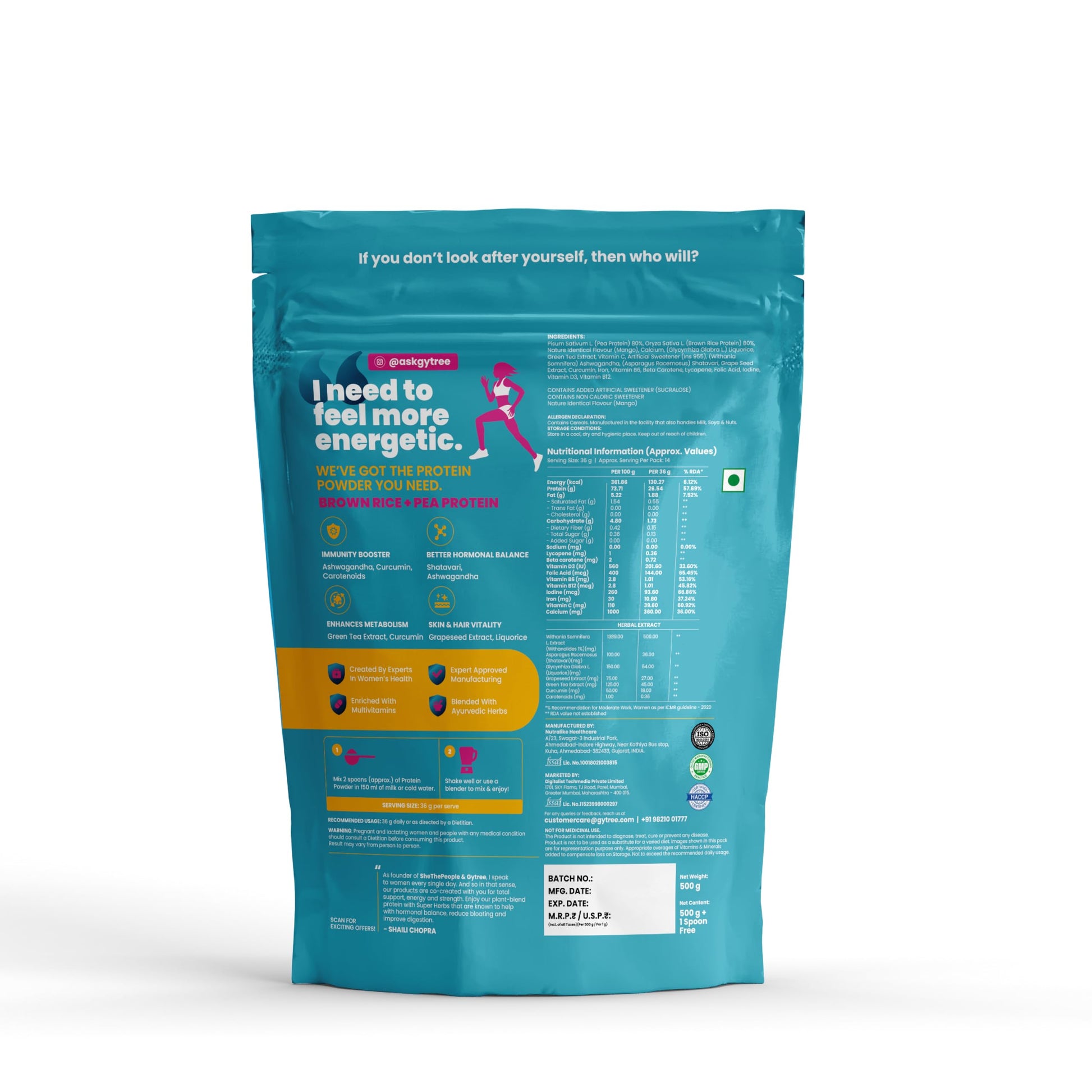 Gytree Plant-Based Protein Powder for Women, Vegan Protein Supplement, 24g per Serving - size and scale (56)