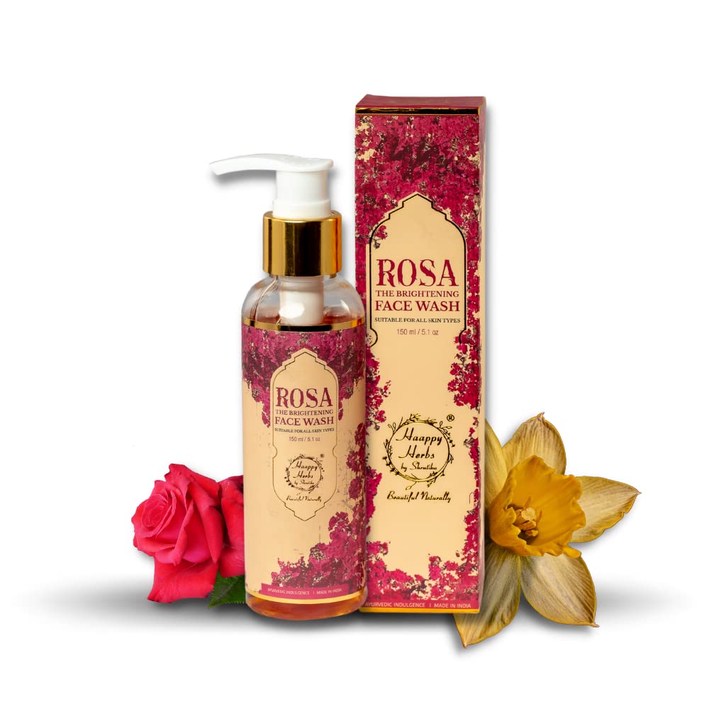 HAAPPY HERBS - BEAUTIFUL NATURALLY Rosa Face Wash for Women with Rose & Aloe, 150ml