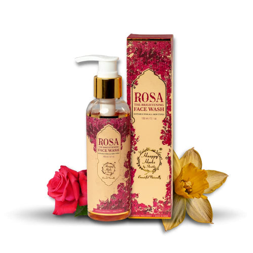 HAAPPY HERBS - BEAUTIFUL NATURALLY Rosa Face Wash for Women with Rose & Aloe, 150ml
