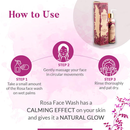 HAAPPY HERBS - BEAUTIFUL NATURALLY Rosa Face Wash for Women with Rose & Aloe, 150ml - label detail