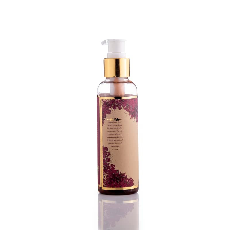 HAAPPY HERBS - BEAUTIFUL NATURALLY Rosa Face Wash for Women with Rose & Aloe, 150ml - size and scale