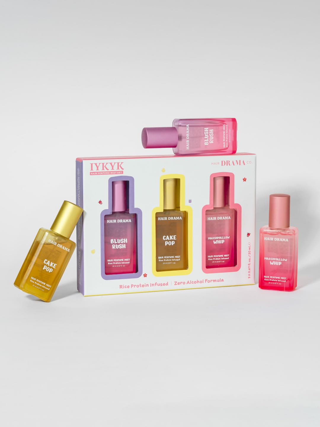 Hair Drama Co. Hair & Body Mist Perfume Set of 3 - Alcohol-Free, Paraben-Free, Travel-Friendly Fragrance for Women