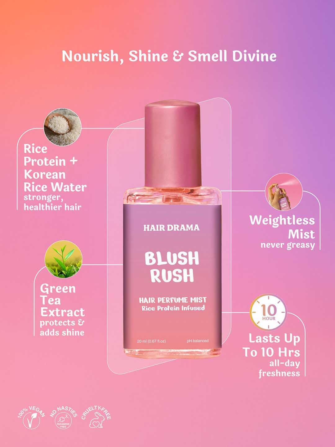 Hair Drama Co. Hair & Body Mist Perfume Set of 3 - Alcohol-Free, Paraben-Free, Travel-Friendly Fragrance for Women - back vie