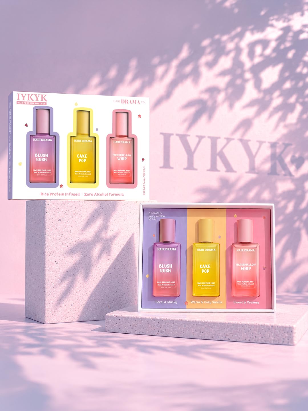 Hair Drama Co. Hair & Body Mist Perfume Set of 3 - Alcohol-Free, Paraben-Free, Travel-Friendly Fragrance for Women - front vi