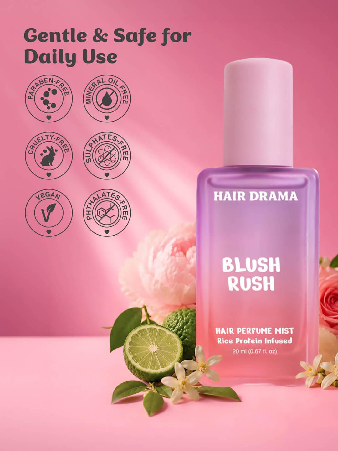 Hair Drama Co. Hair & Body Mist Perfume Set of 3 - Alcohol-Free, Paraben-Free, Travel-Friendly Fragrance for Women - ingredie