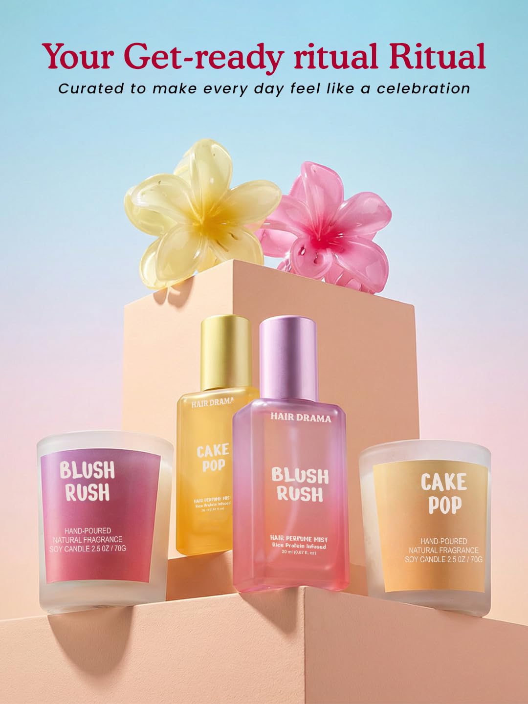 Hair Drama Co. Hair & Body Mist Perfume Set of 3 - Alcohol-Free, Paraben-Free, Travel-Friendly Fragrance for Women - label de