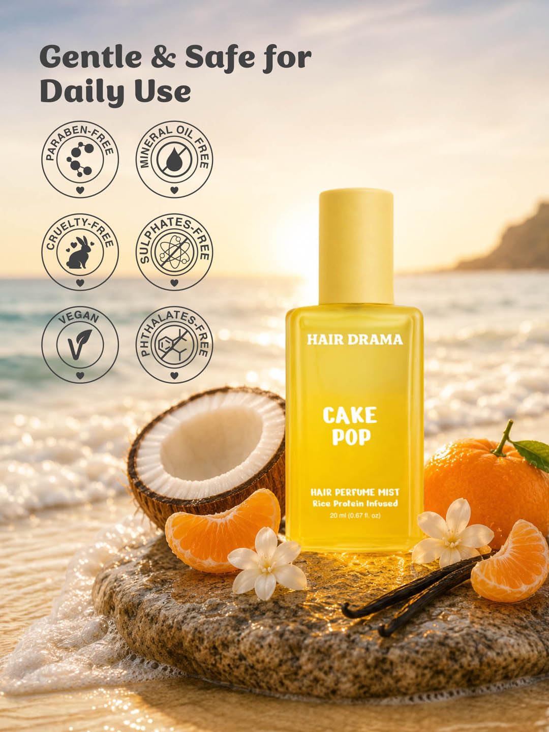 Hair Drama Co. Hair & Body Mist Perfume Set of 3 - Alcohol-Free, Paraben-Free, Travel-Friendly Fragrance for Women - ingredie