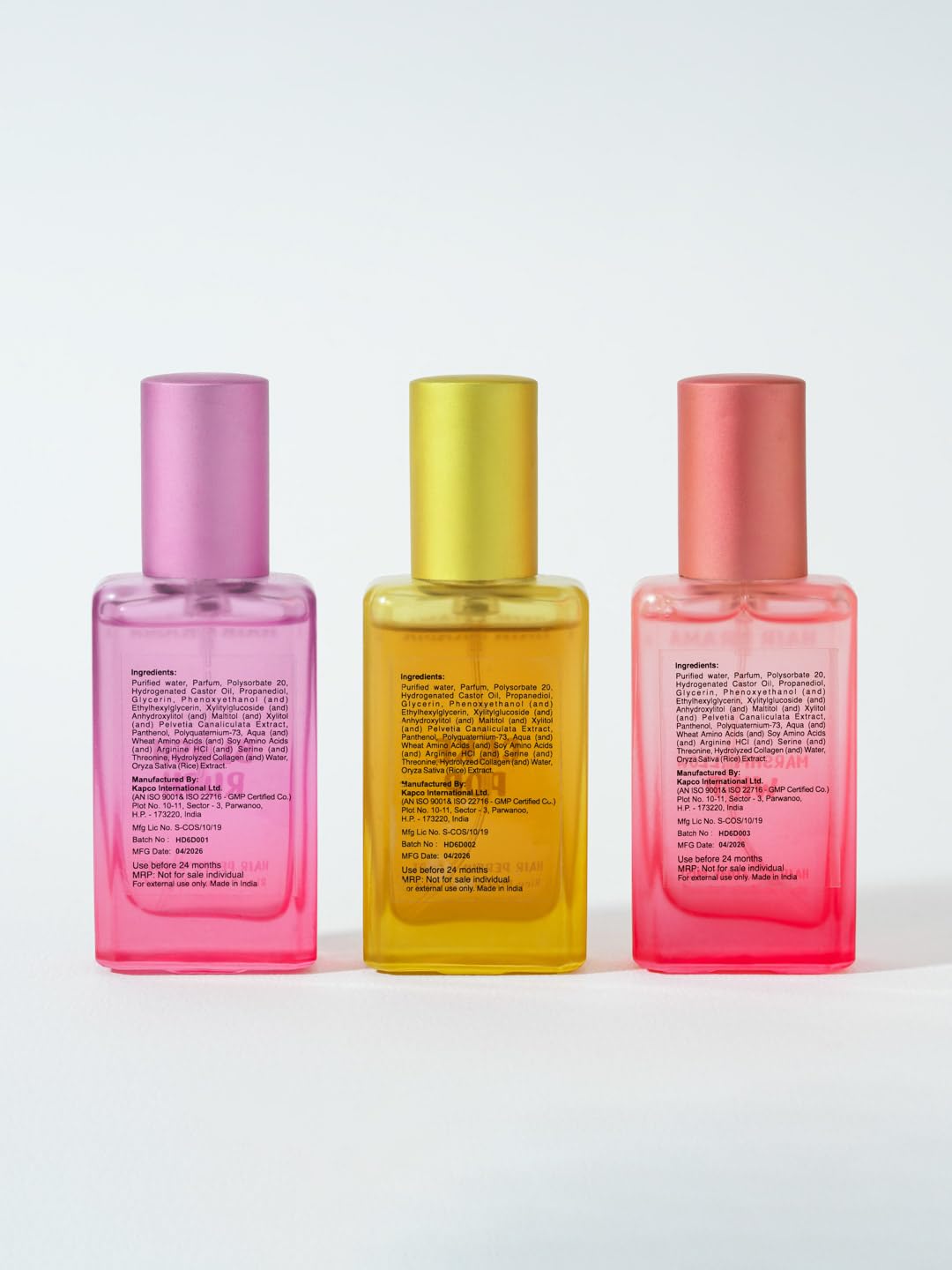 Hair Drama Co. Hair & Body Mist Perfume Set of 3 - Alcohol-Free, Paraben-Free, Travel-Friendly Fragrance for Women - ingredie