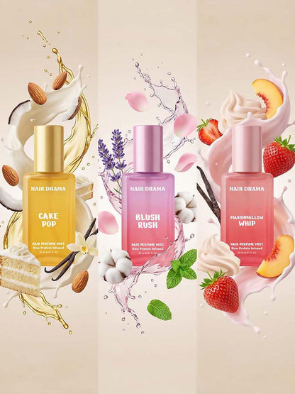 Hair Drama Co. Hair & Body Mist Perfume Set of 3 - Alcohol-Free, Paraben-Free, Travel-Friendly Fragrance for Women - in use