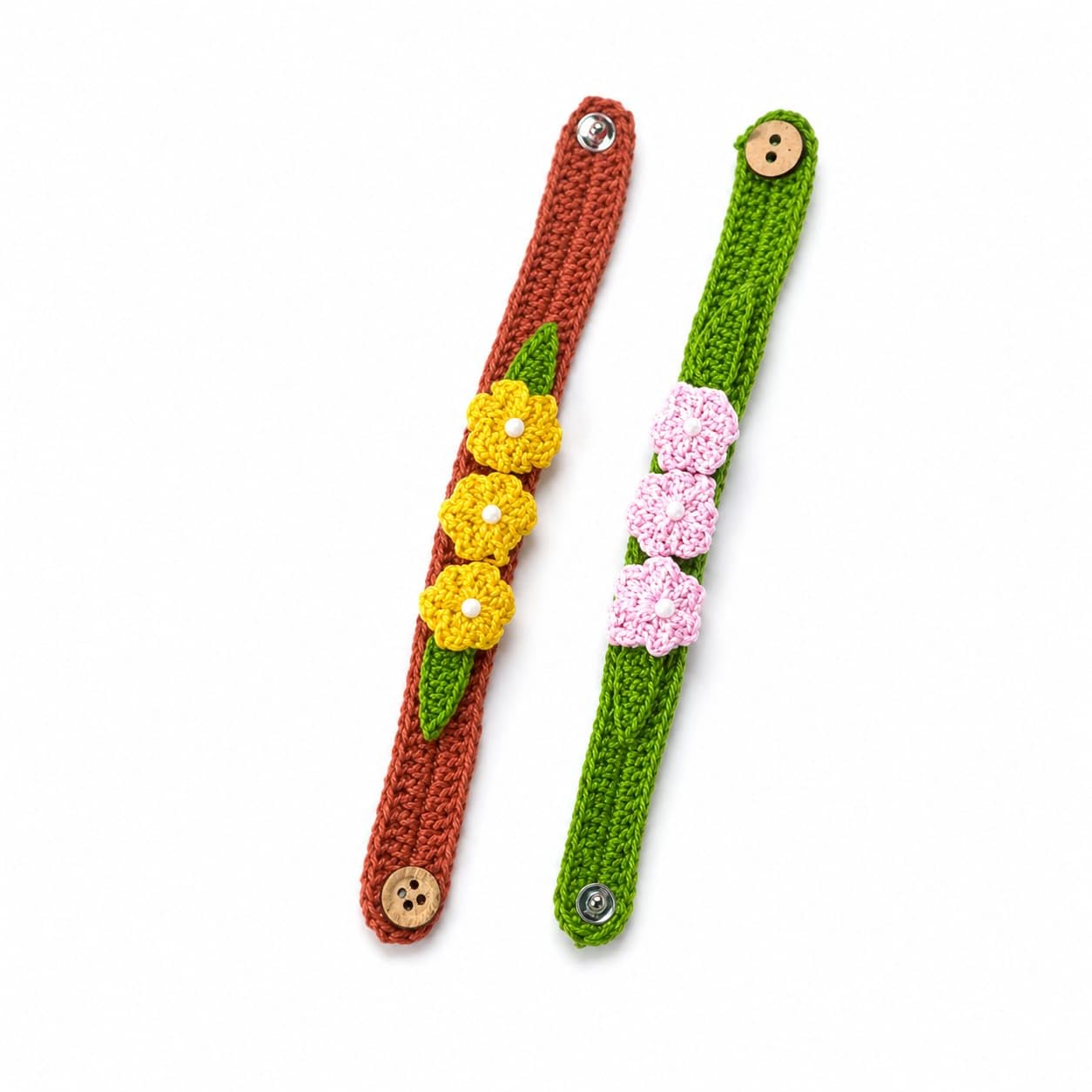 Handmade Crochet Flower Bracelet Rakhi for Girls & Boys