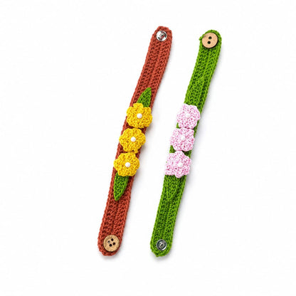 Handmade Crochet Flower Bracelet Rakhi for Girls & Boys