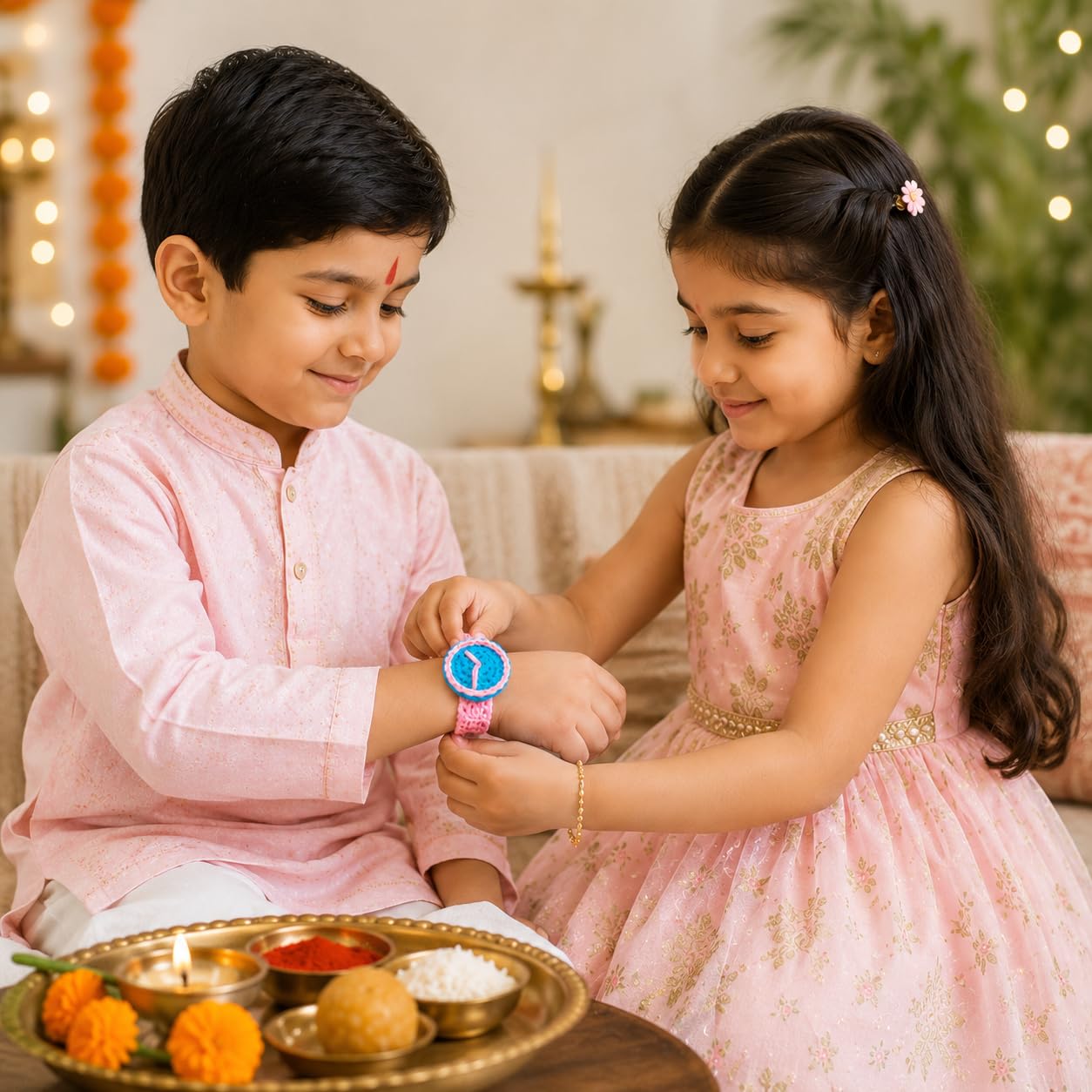 Handmade Crochet Kids Rakhi | Soft Cotton Knitted Rakhi for Boys & Girls | Skin-Friendly, Lightweight & Reusable | Raksha Ban