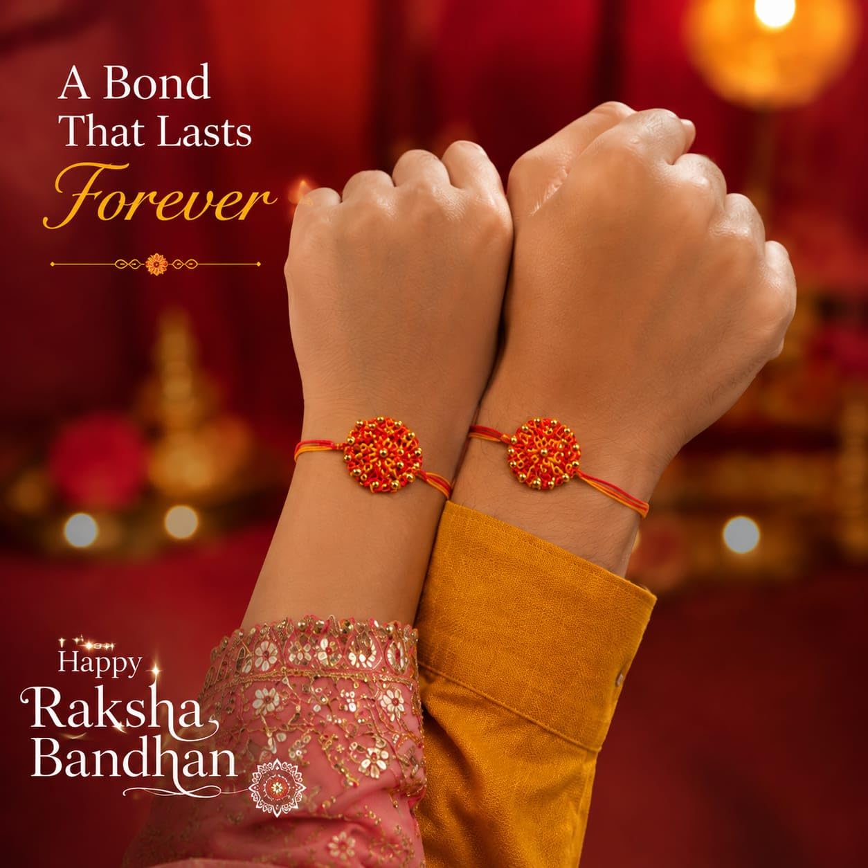 Handmade Crochet Rakhi for Girl & Boy | Cotton Thread Designer Raksha Bandhan Rakhi with Golden Beads | Traditional Handcraft