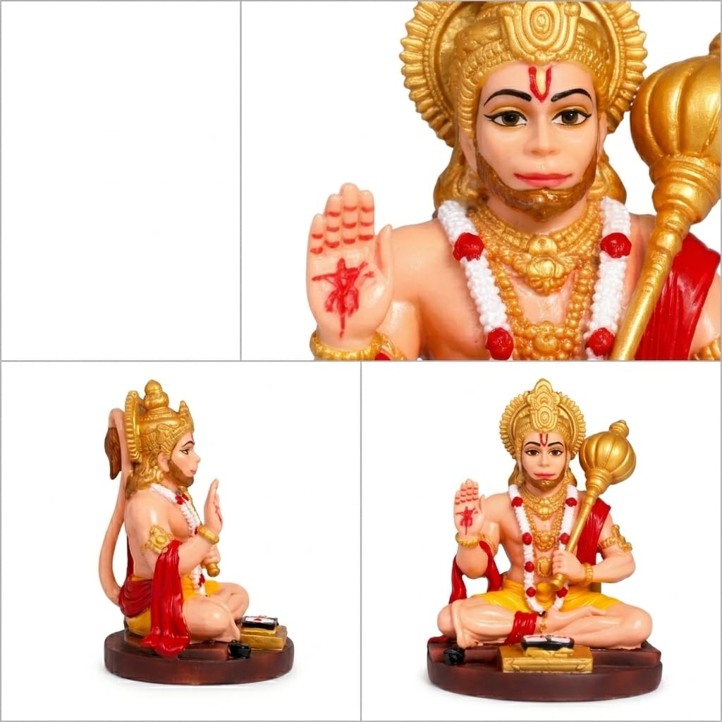 Hanuman Idol for Car Dashboard, Home, Office Desk – Hanuman Murti for for Pooja, Temple Showpiece, Decoration, Festivals and 