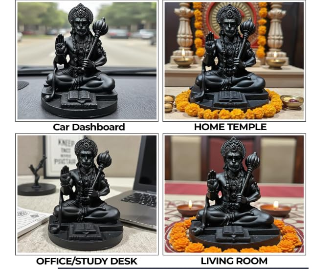 Hanuman Idol for Car Dashboard, Home, Office Desk – Hanuman Murti for for Pooja, Temple Showpiece, Decoration, Festivals and 