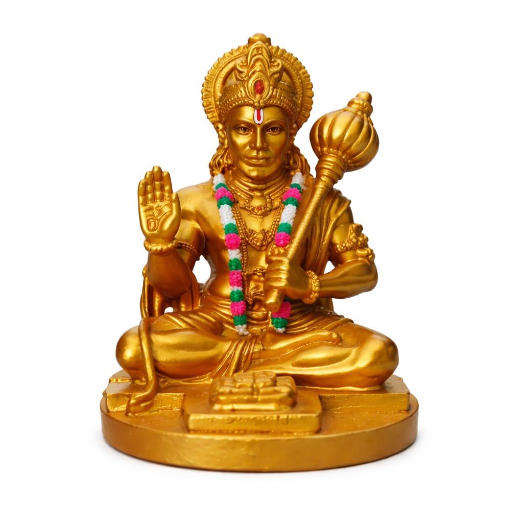 Hanuman Idol for Car Dashboard, Home, Office Desk – Hanuman Murti for for Pooja, Temple Showpiece, Decoration, Festivals and 