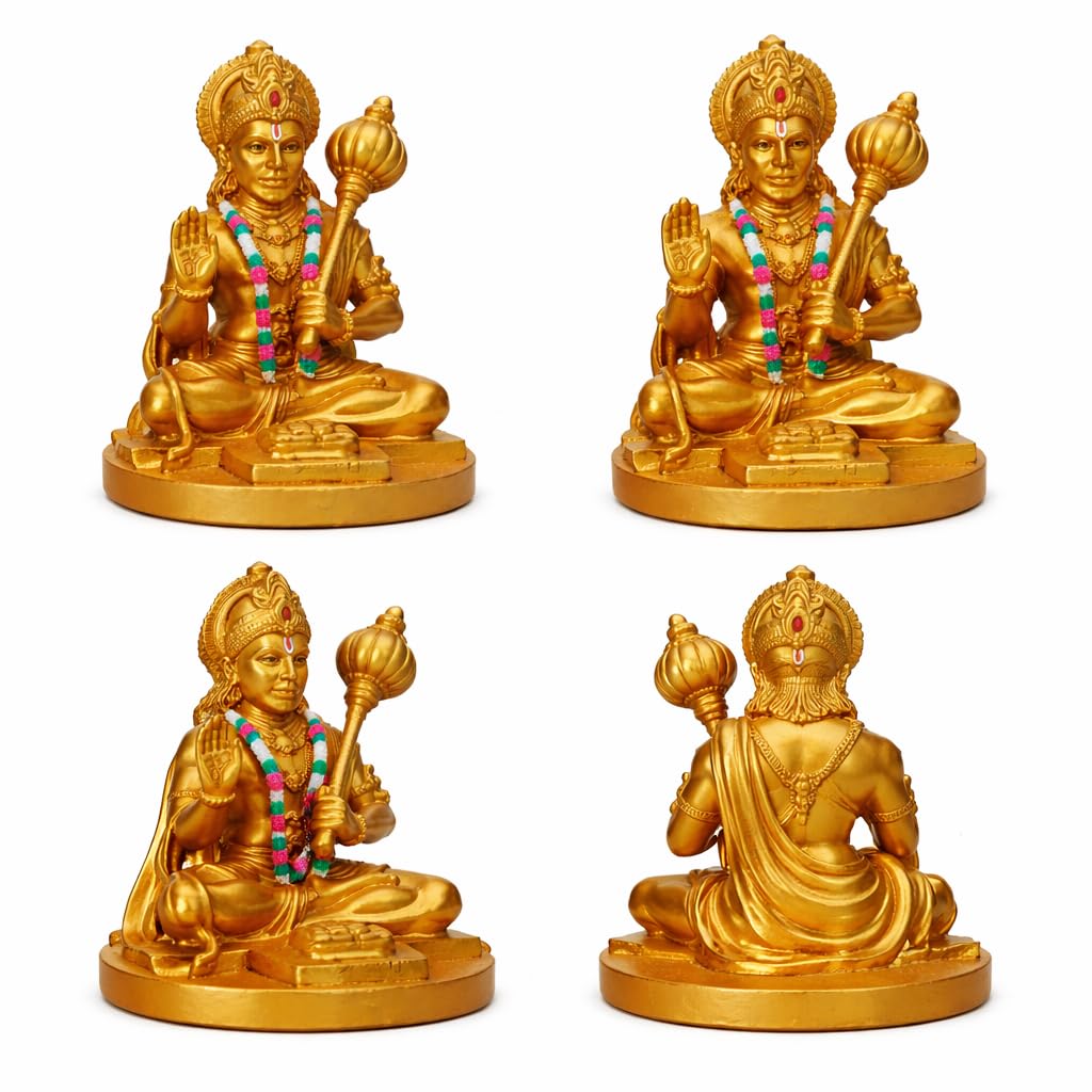 Hanuman Idol for Car Dashboard, Home, Office Desk – Hanuman Murti for for Pooja, Temple Showpiece, Decoration, Festivals and 