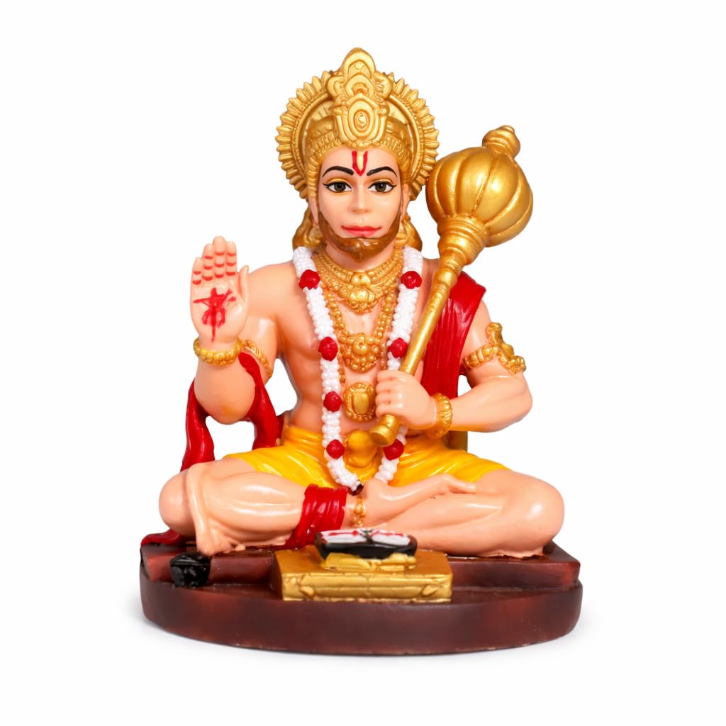 Hanuman Idol for Car Dashboard, Home, Office Desk – Hanuman Murti for for Pooja, Temple Showpiece, Decoration, Festivals and 