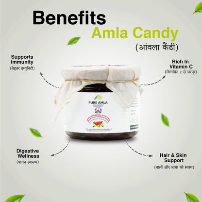 Haveli Anirudh Amla Gur Candy | Traditional Amla Candy with Jaggery | No Preservatives | Glass Jar - ingredients panel