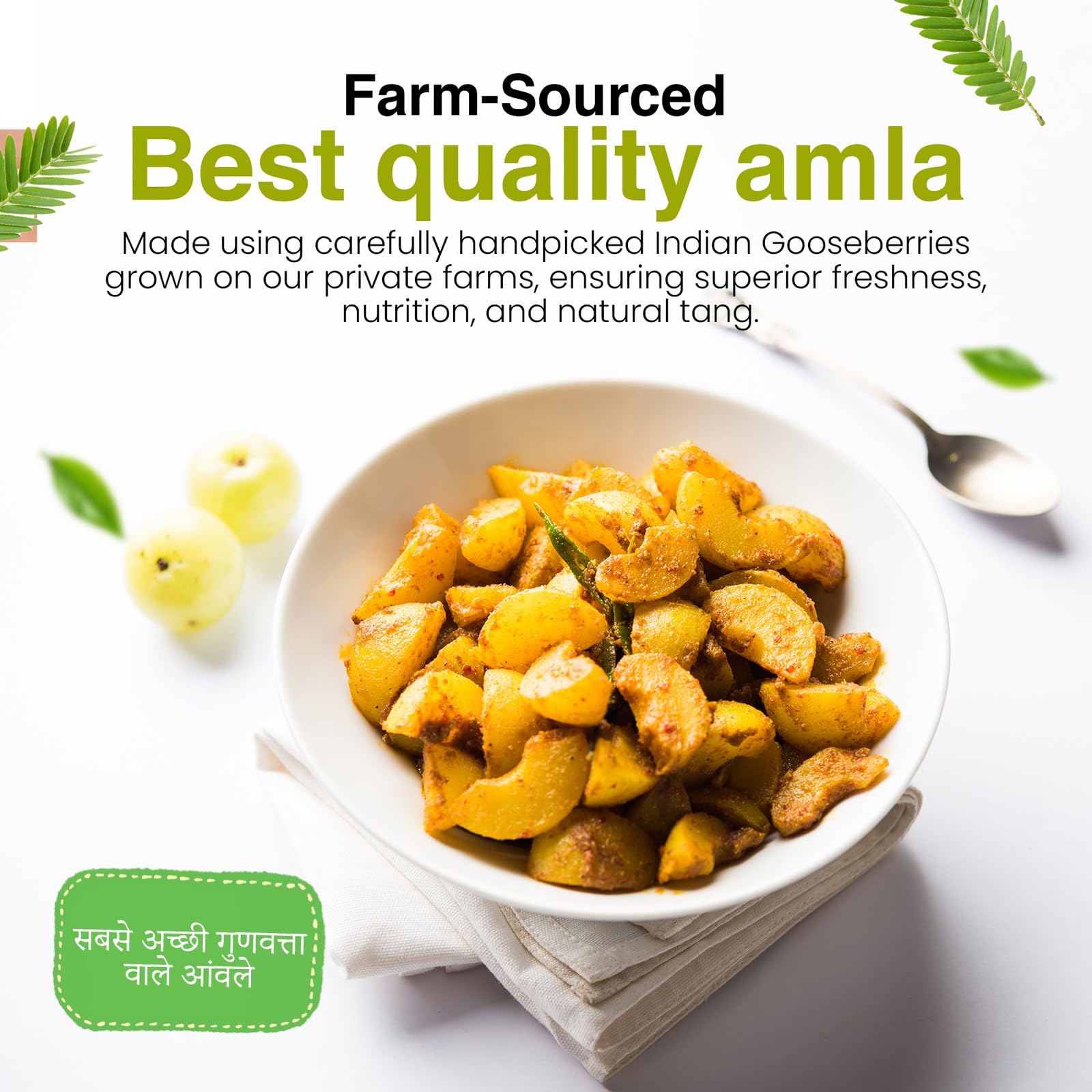 Haveli Anirudh Amla Gur Murabba, Whole Gooseberry Preserve in Jaggery with Cardamom, 200g, Glass Jar - ingredients panel (14)