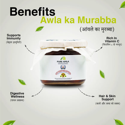 Haveli Anirudh Amla Gur Murabba, Whole Gooseberry Preserve in Jaggery with Cardamom, 200g, Glass Jar - label detail