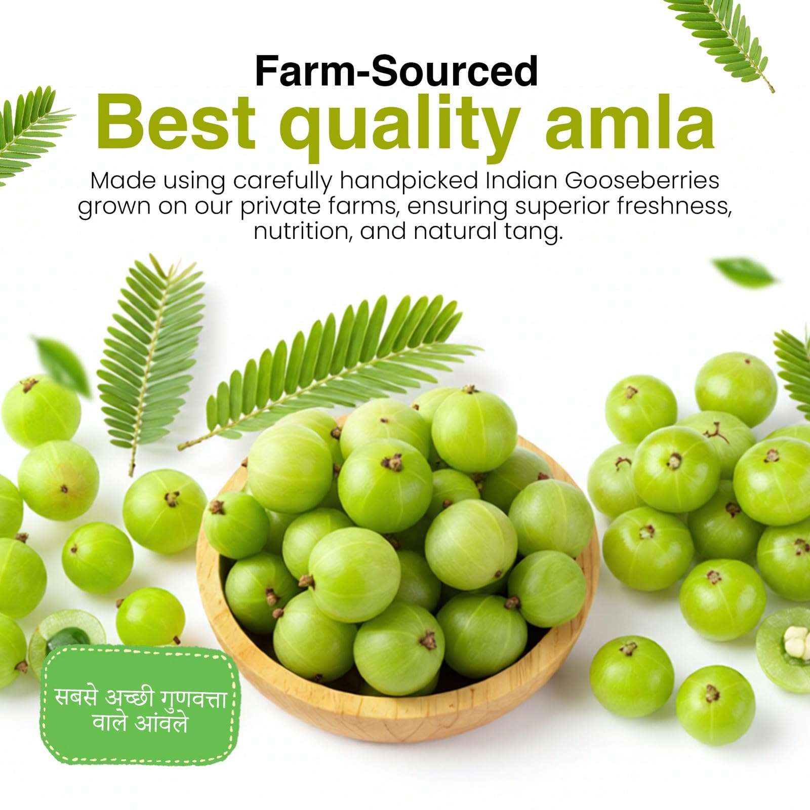 Haveli Anirudh Amla Gur Murabba, Whole Gooseberry Preserve in Jaggery with Cardamom, 200g, Glass Jar - ingredients panel
