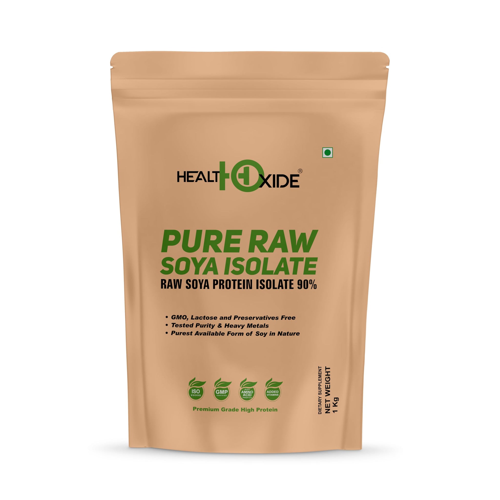 HEALTHOXIDE Soya Protein Isolate Powder, 90% Protein, 1kg, Vegan, Dairy-Free, Gluten-Free, Lactose-Free