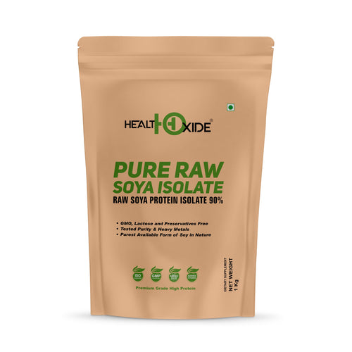 HEALTHOXIDE Soya Protein Isolate Powder, 90% Protein, 1kg, Vegan, Dairy-Free, Gluten-Free, Lactose-Free