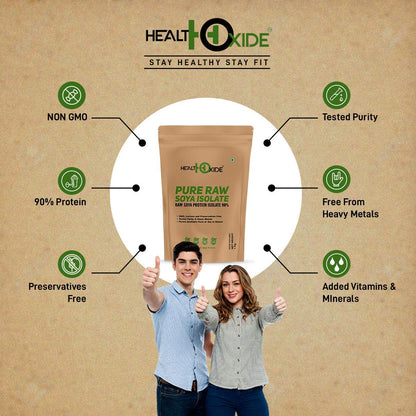 HEALTHOXIDE Soya Protein Isolate Powder, 90% Protein, 1kg, Vegan, Dairy-Free, Gluten-Free, Lactose-Free - ingredients panel
