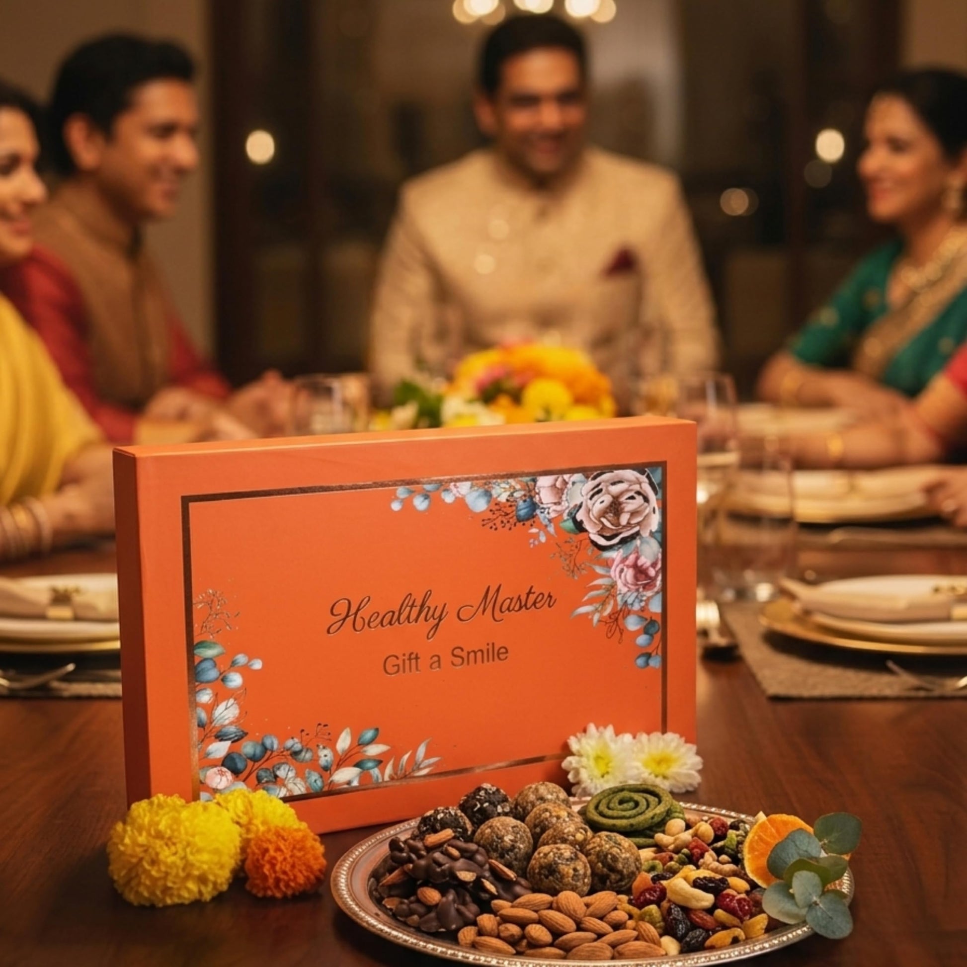 Healthy Master 10-Item Rakhi Gift Hamper | 1 Rakhi, Kismis, Kumkum Chawal | Quinoa Chips, Peri Peri Millet Balls, Bakarwadi, 