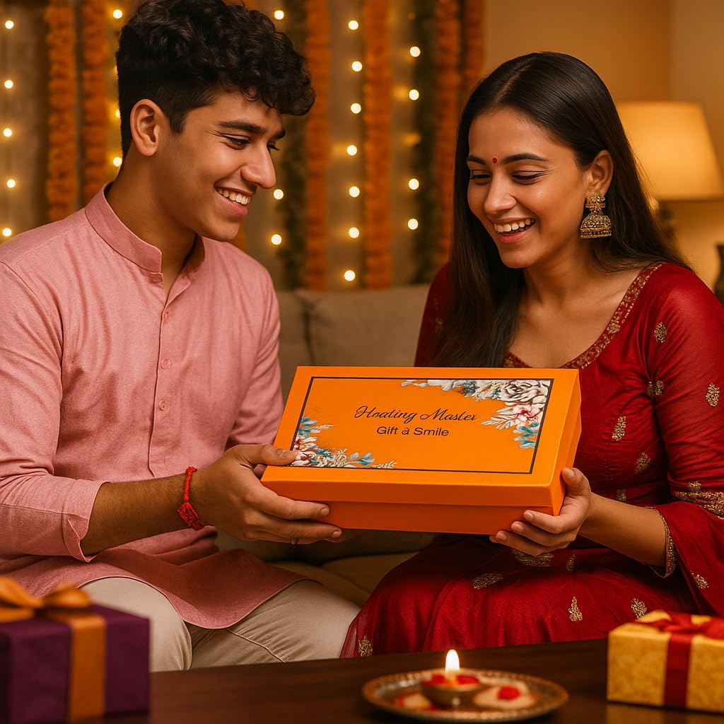 Healthy Master 10-Item Rakhi Gift Hamper | 1 Rakhi, Kismis, Kumkum Chawal | Quinoa Chips, Peri Peri Millet Balls, Bakarwadi, 