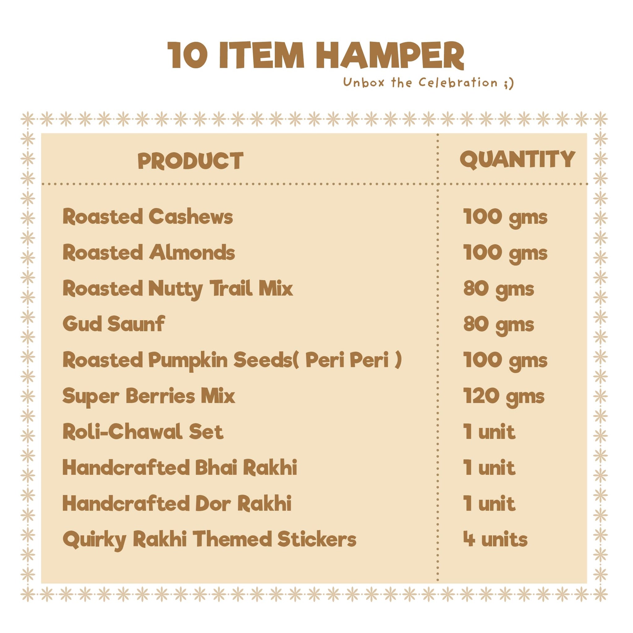 Healthy Royal Rakhi Gift Hamper | Roasted Dry-Fruits & Nuts Gift's Pack | A pair of Rakhii, Roli Chawal, Greeting Card, Rakhi