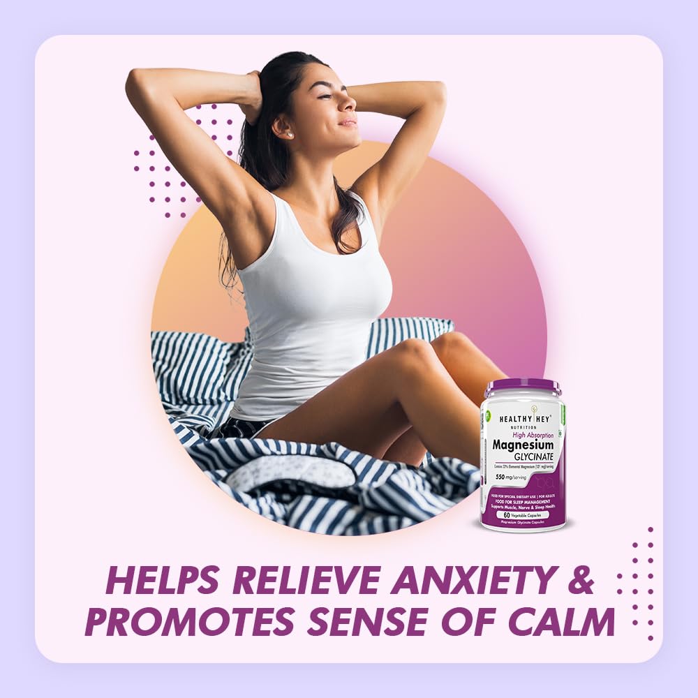 HealthyHey Nutrition Magnesium Glycinate Supplement, 121 mg Elemental Magnesium, Vegan Capsules, Multiple Sizes - packaging (
