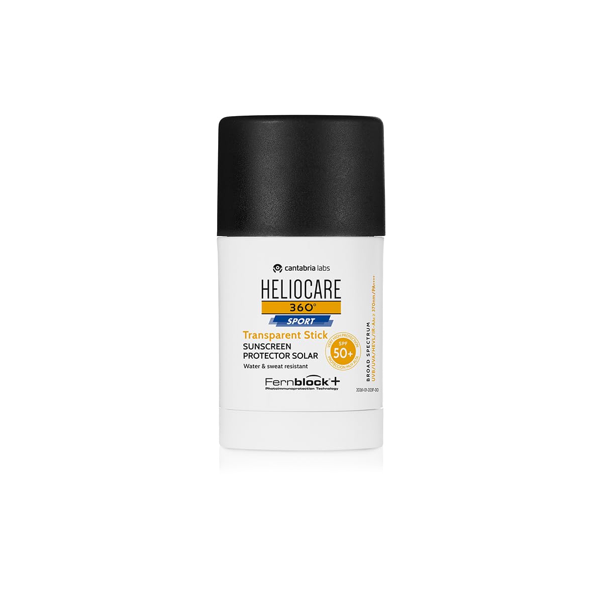 Heliocare 360 Sport Transparent Stick Sunscreen SPF 50+, Water and Sweat Resistant, 25g, Colorless
