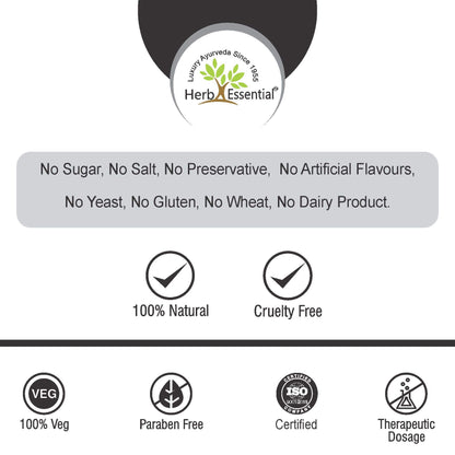 Herb Essential Bhringraj Herbal Supplement Tablets, 500mg, Adult, AYUSH Approved - label detail