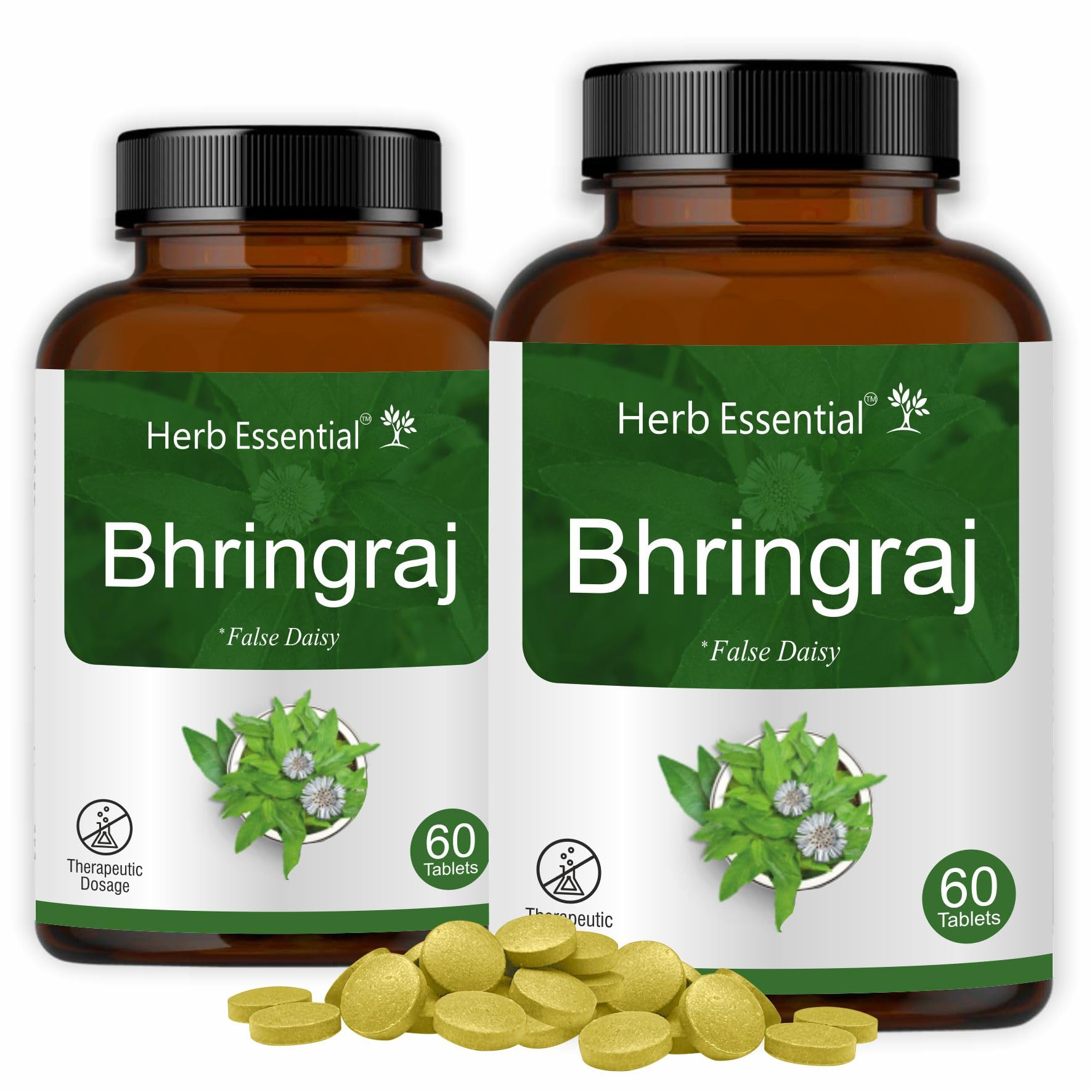 Herb Essential Bhringraj Herbal Supplement Tablets, 500mg, Adult, AYUSH Approved (8)
