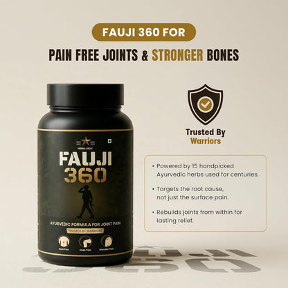 Herbal Deck Fauji 360 Powder, 150g, Ayurvedic Herbal Blend with 15 Herbs - label detail