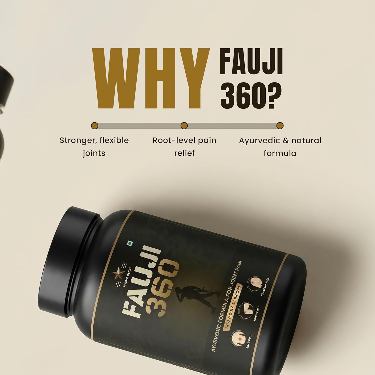 Herbal Deck Fauji 360 Powder, 150g, Ayurvedic Herbal Blend with 15 Herbs - ingredients panel