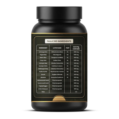 Herbal Deck Fauji 360 Powder, 150g, Ayurvedic Herbal Blend with 15 Herbs - close-up detail