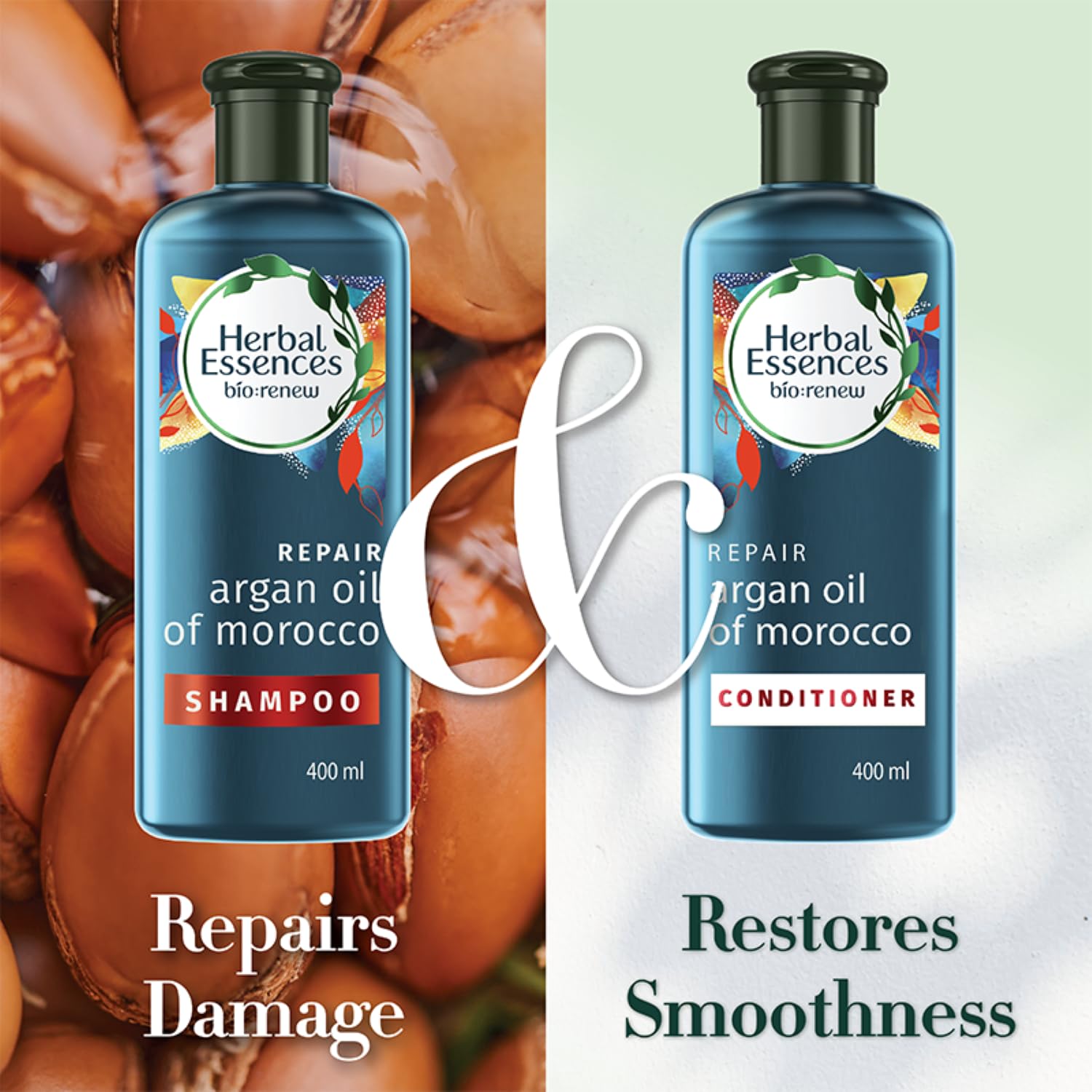 Herbal Essences Moroccan Argan Oil Shampoo, 400ml, Color-Safe, pH-Balanced Formula with Botanical Ingredients for Adult Men &