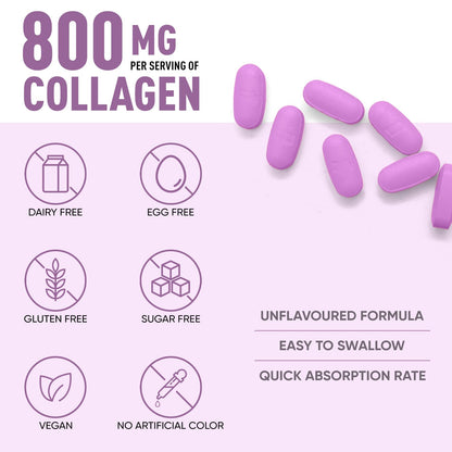 Herbal Max Collagen & L-Glutathione Supplement, 90 Tablets, Unisex Adult Formula - close-up detail